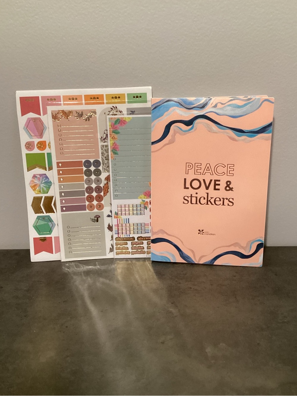 Erin Condren Peace Love & Stickers Album & Stickers